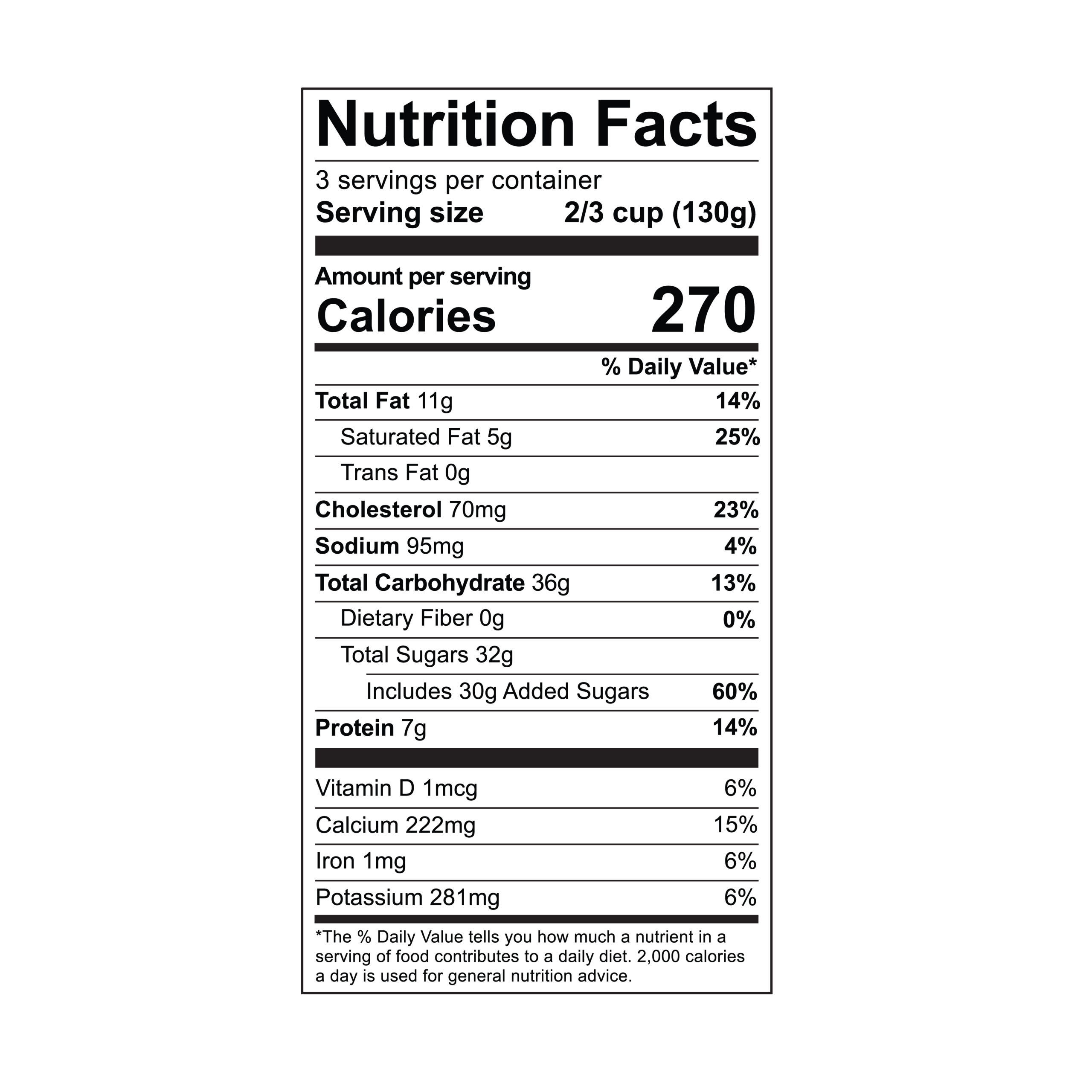 Cookies N' Cream Nutrition Facts